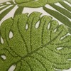 Tosleo Green Tropical Leaf Embroidered Throw Pillow Covers 18x18 Inch