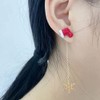 Snowflake Santa Claus Threader Tassel Earrings for Women Girls Red
