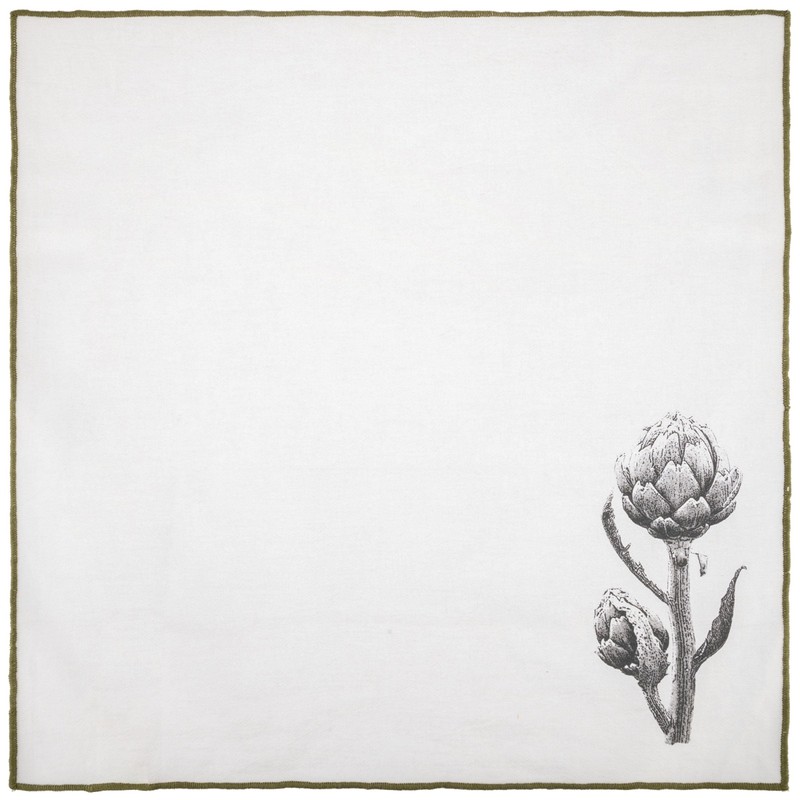 MERROWED Edge Dinner Napkins S/4 Artichoke