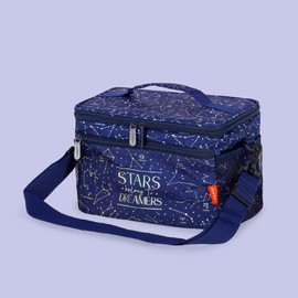 LEGAMI - Thermal Lunch Bag Thermal Insulated Lunch Bag Office Work Lunch Bag with Large Capacity 7.7 Litre Adjustable Shoulder Strap 28 x 17 x 15 cm Stars Motif