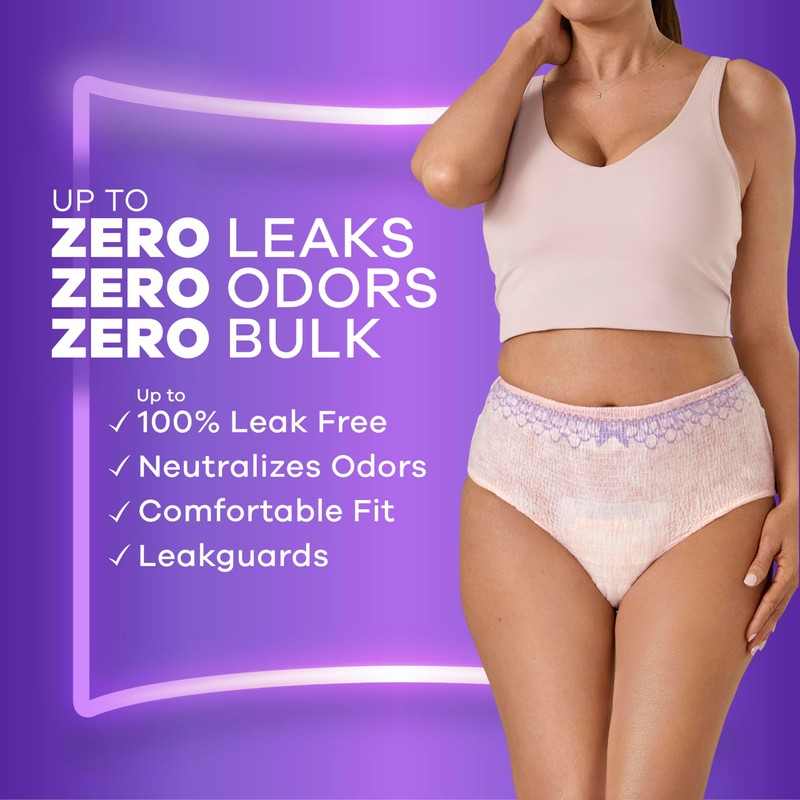 Always Discreet Adult Incontinence & Postpartum Underwear for Women, Maximum,
