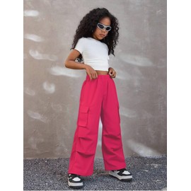 Azmxynol Teen Girls Clothes Rib Knit Ruched Short SleeveTop + Cargo Casual Pants 2 Pieces Outfit Set Tween Girls Fall Winter Fashion Clothing(15-16T)