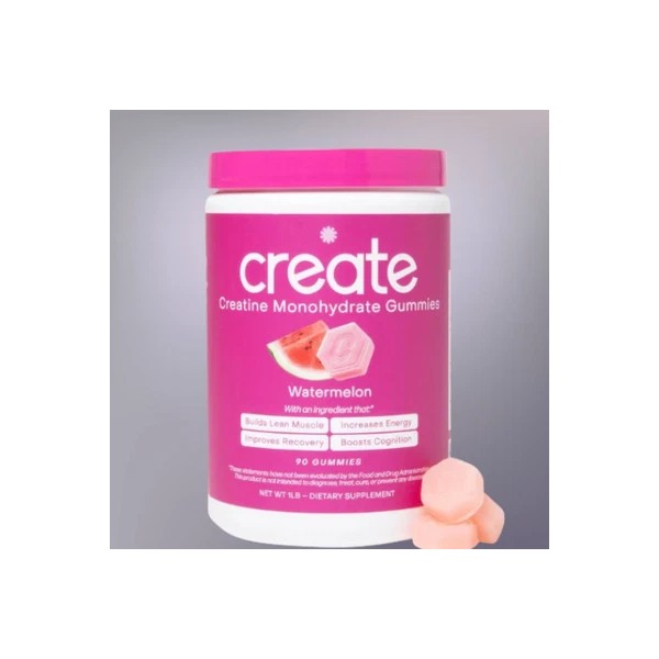 Create Creatine Gummies – Watermelon Flavor, 90 Gummies for Men