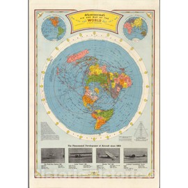 Historic Map : Atlas Map Map, Air Age map of The World, 1948 - Vintage Wall Art - 24in x 36in