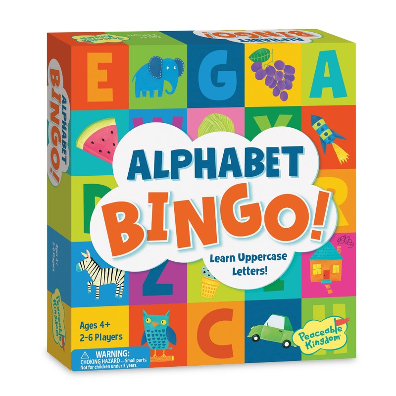 Peaceable Kingdom Alphabet Bingo! Letter Learning Educational Board Game for