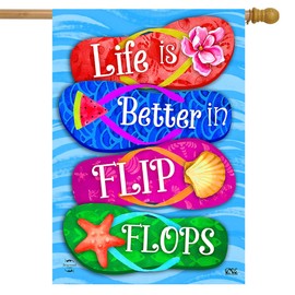 Briarwood Lane Better in Flip Flops Summer Double-Sided House Flag 28" x 40"