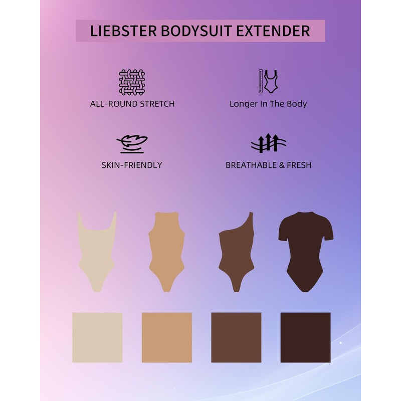 Liebster Women's Bodysuit Extender H-shaped - Premium Metal Snap, Adjustable