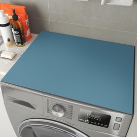 BANEBOR 24"x16" Washer Dryer Cover - Non-Slip Washing Machine Top Mat, Cut-to-Fit Laundry Machine Protector for Kitchen/Home, Absorbent Quick-Dry Pad (Navy, 24"x16")