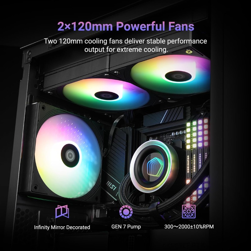 ID-COOLING FX240 INF 240mm Liquid CPU Cooler, AIO Cooler with
