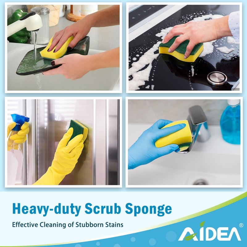 AIDEA Sponges Kitchen, 50 Pack Heavy Duty Dish Sponge, Cleaning
