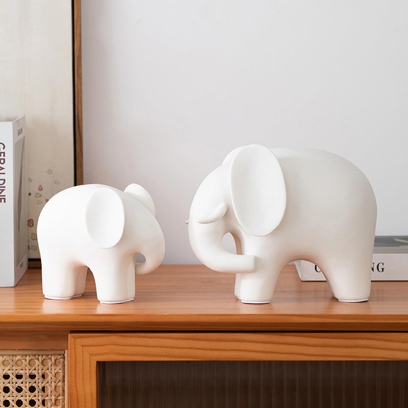 SXSZZXL Elephant Statue Decor Simple Ceramics Elephant Figurines Creative Home