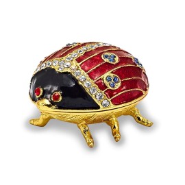 Luxury Giftware by Jere Bejeweled Lady Bug Trinket Box