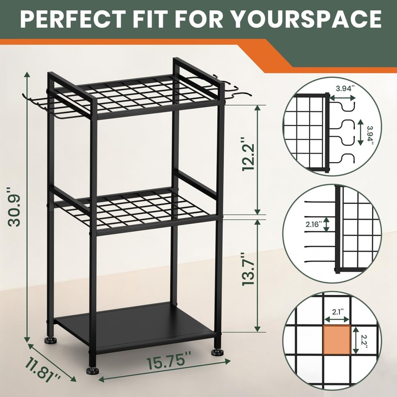 SPACECARE Garden Tool Organizer with Feet Up to 35 Long-Handled