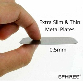 sphires 4 Pack Metal Plate for Magnetic Phone Car Mount 2 X Round and 2 X Rectangular Metal Plate for Car Magnetic Phone Holder