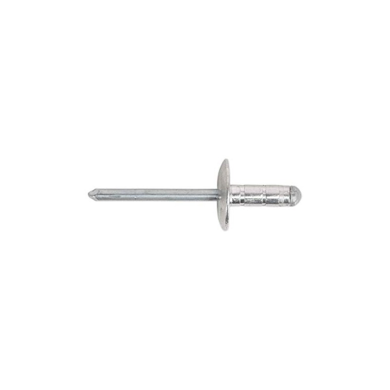 Sealey RM4827L Aluminium Multi-Grip Rivet Large Flange, 4.8mm x 27mm,
