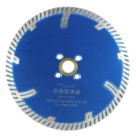 Mostartools 6 Inch Wet/Dry Turbo Diamond Cutting Blade for Granite Continuous Rim with Protection Teeth Granite Blade