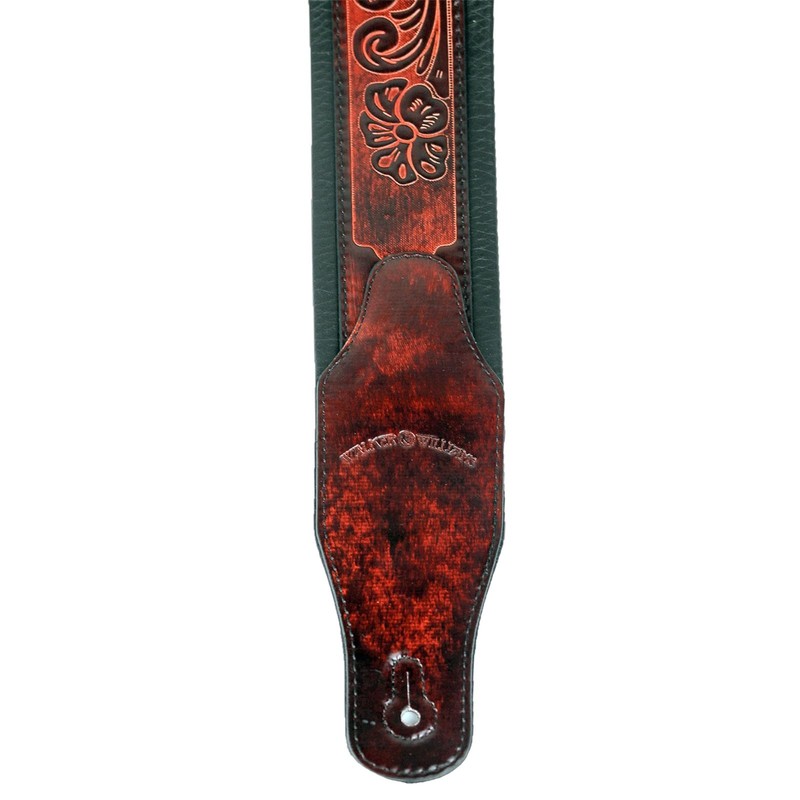 Walker & Williams GB-126 Bourbon Brown Padded Guitar Strap Texas