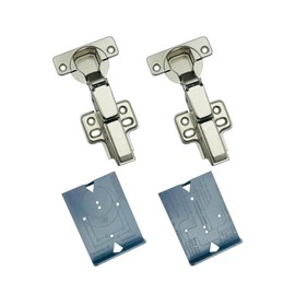 GEFONG 105 Degree Clip-on Half Overlay Kitchen Cabinet Soft Close Hydraulic Hinges 35 mm with Damper Buffering Mute Hinge for Wardrobe Cupboard Door Pack of 2 Pcs