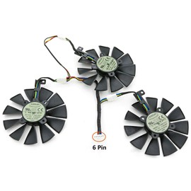 3 Pcs/Lot T129215SU 88 mm 6-Pin Graphics Card Fan for ASUS ROG STRIX Raptor GTX 980 Ti 1060 1070 1070Ti 1080 1080Ti OC VEGA 64, RX 480 580 590