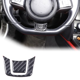 Carbon Fiber Steering Wheel Cover U Shape Trim Sticker Car Interior Accessories Decoration For F-TYPE 2013-2022 (Black)