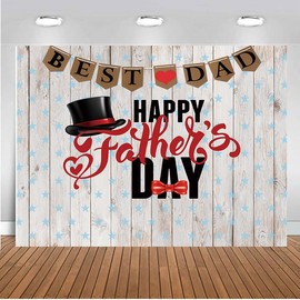 CHAIYA 7x5ft Happy Father's Day Backdrop Father's Day Family Prom Party Supplies Decorations Retro Wood for Party Studio Props CY-215