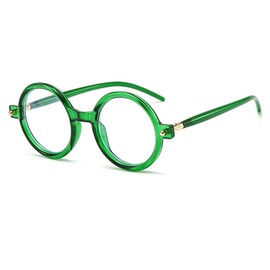 JOVAKIT Retro Round Blue Light Glasses for Women Men Fashion 90s Round Frame Glasses Style Computer Eyeglasses (All Green)