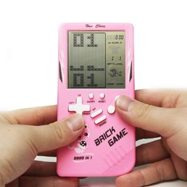 HLF Retro big screen brick game console 9999 in 1 Tank/racing/shooting Casual puzzle game Adjustable difficulty and speed small and easy to carry best gifts (粉)