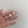 MOUP Simple Design Pearl Earrings, Popular for Allergy Metals, Silver