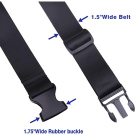 Correas de Equipaje, Conector de Equipaje, Correas para veliz, cinturón Ajustable de Alta Resistencia, Accesorios de Viaje para conectar tu Equipaje (Negro)