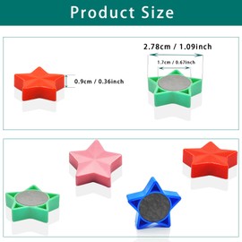 ZDZBLX Magnets for Magnetic Board, Fridge Magnets, Pack of 50, 10 Colours, Strong Magnets, Fridge Magnets, Star Magnet, Mini Magnets, Small Whiteboard Magnets, Colourful Magnets, for Magnetic Wall