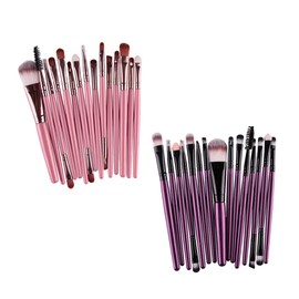 Baluue 15-piece Makeup Brush Set Professional Cosmetics Brush Kit Nylon Bristles for Women for Daily Professional Use