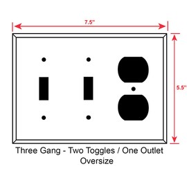Art Plates - 3-Gang Combination OVERSIZED Switch Plate - OVER SIZE Switch Plate - Toggle - Toggle - Outlet - Las Vegas Strip - (Made in USA)