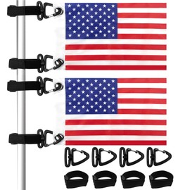 2 Sets 8" x 12" Golf Cart Flags, Easy Installation Embroidery American Flags with Holder and Elastic for Golf Cart Boat Bike American USA Golf Flag Boat Flag Bicycle US Flag