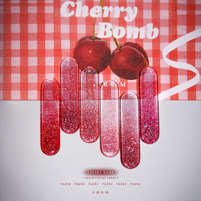 From the Nail Cherry Balm Syrup Reflective Glitter Gel 6-piece