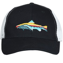 EDTREK Breathable Fishing Trucker Hats for Men and Women - Unique Fish Embroidery for Anglers (Black)