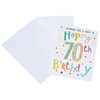 Modern Milestone Age Happy Birthday Card 70th - 8 x