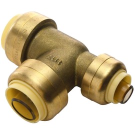 3/4" x 1/2" x 3/4" Push 'N' Connect Push Fit Brass Reducing Tee