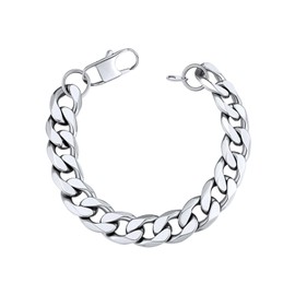 Supcare Chunky Bracelets for Man, 13MM Stainless Steel Cuban Link Bracelet Chains 21cm