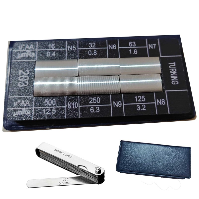 6Pcs Turning Surface Roughness Comparators,Roughness Test Block Ra0.05-12.5mm Microfinish Comparato