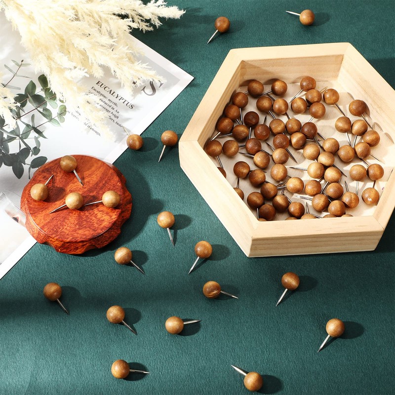 Wooden Push Pins Thumb Tacks Push Pins for Cork Board