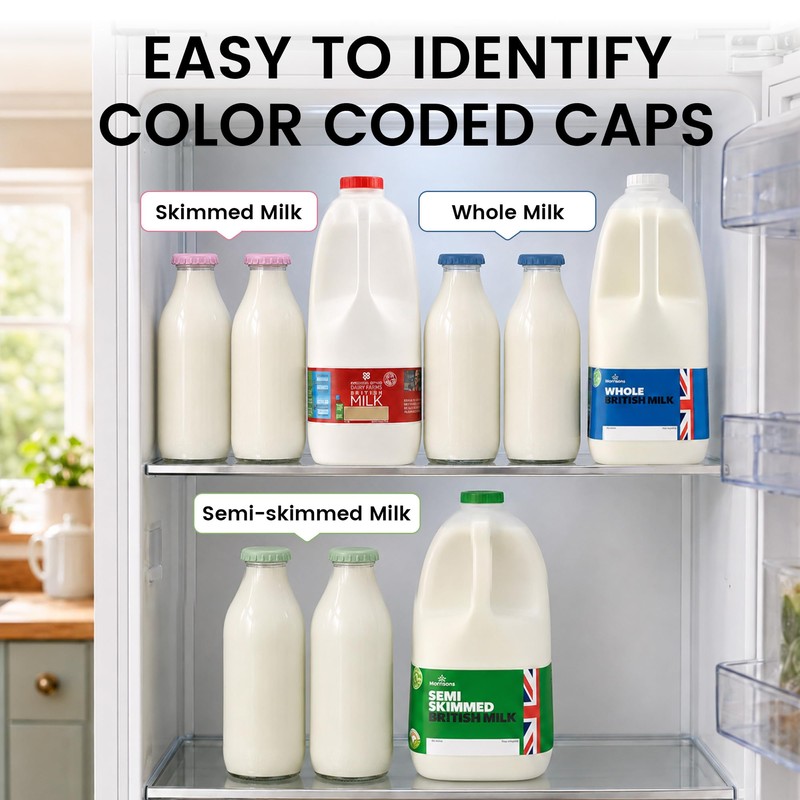 Wingcases Milk Bottle Tops [One Pint，NOT 1L] Mixed 6 Pack