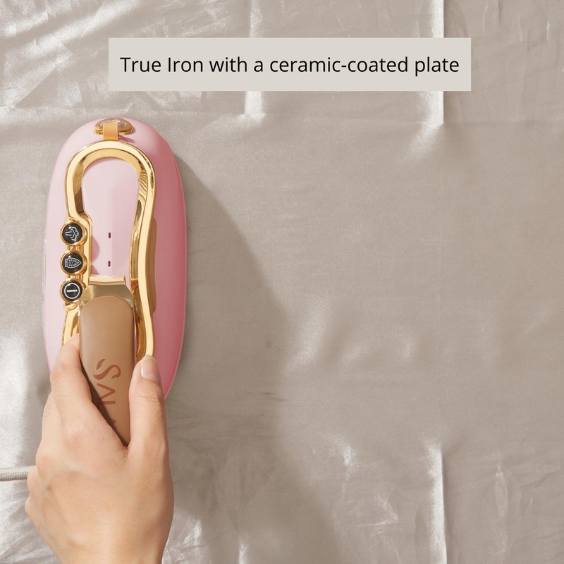 SALAV® Retro Handheld Garment Steamer + Iron, Ceramic Steam Plate,