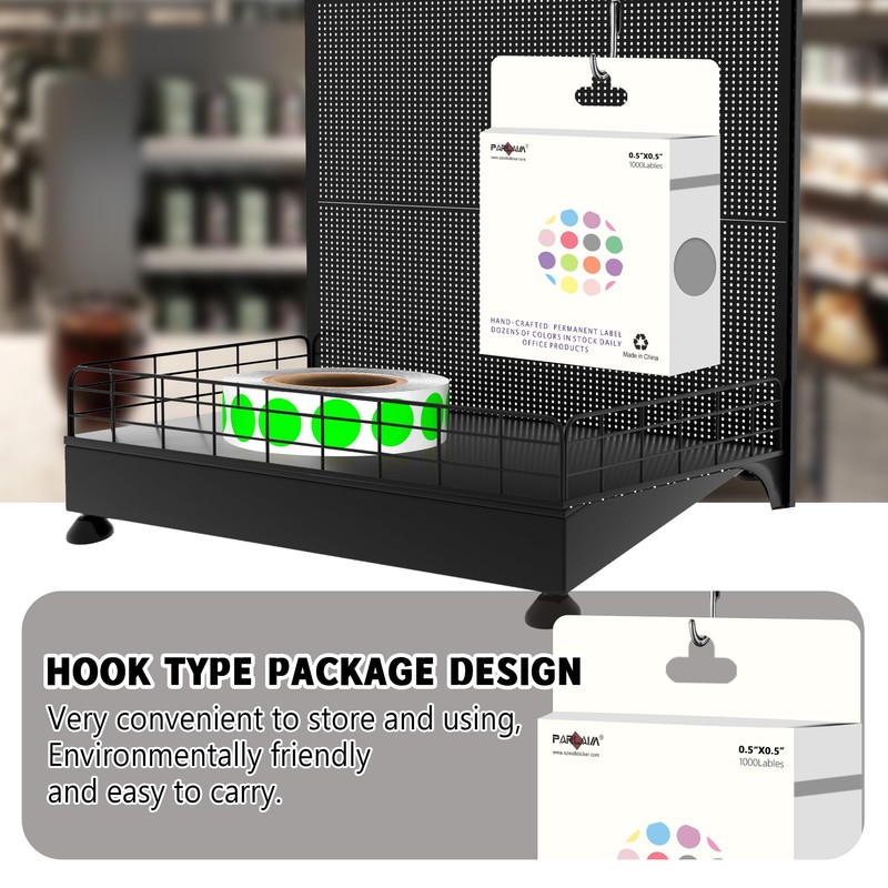 PARLAIM 1000 Pack 0.5 inch Diameter Round Dot Stickers, Fluorescent