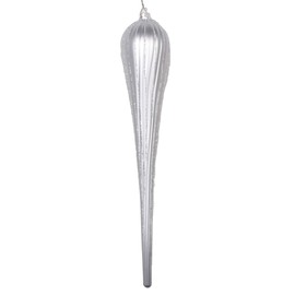 Vickerman 15.75" Silver Matte Glitter Drop Christmas Ornament, Pack of 2