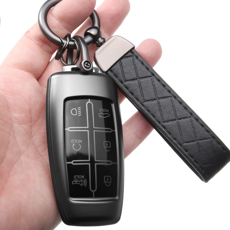 CHENZLIN for Genesis Key Fob Cover 6-Button TPU Case Keychain