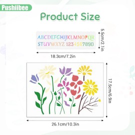 32 Pcs Plants Stencils for Painting, 2 Size Reusable Painting Stencils Template, Letter Stencils Botanical Flower Leaves Drawing Stencils and Templates for Painting DIY Crafts