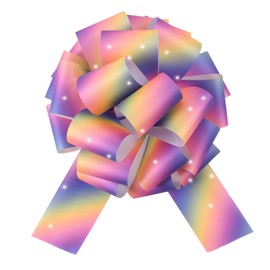 12" Large Pull Bows,2pcs Car Bows for Gift Wrapping, Christmas Party Birthday Gift Wedding Ribbon Bows for Bikes, Wrapping Boxes or Flower Decorations, Valentine's Day Gift Decorations (Rainbow-1)