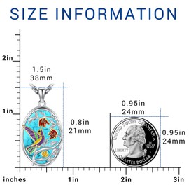 Eusense Hummingbird Necklace for Women Turquoise Jewelry 925 Sterling Silver Hummingbird Bird Pendant for Mom Men Valentines Day Gifts Hummingbird