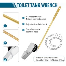 Quxddy 2Pack Toilet Flush Handle, Front Mount Toilet Handle Replacement Kit, Toilet Lever Replacement, Universal Toilet Handle, Toilet Tank Parts, Toilet Accessories (2)