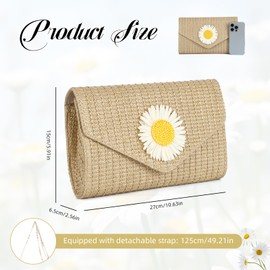 HomKuch Frauen Sommer Stroh Clutch Geldbörse Gewebte Strand Abend Geldbörse für Hochzeit Party Prom Reisen